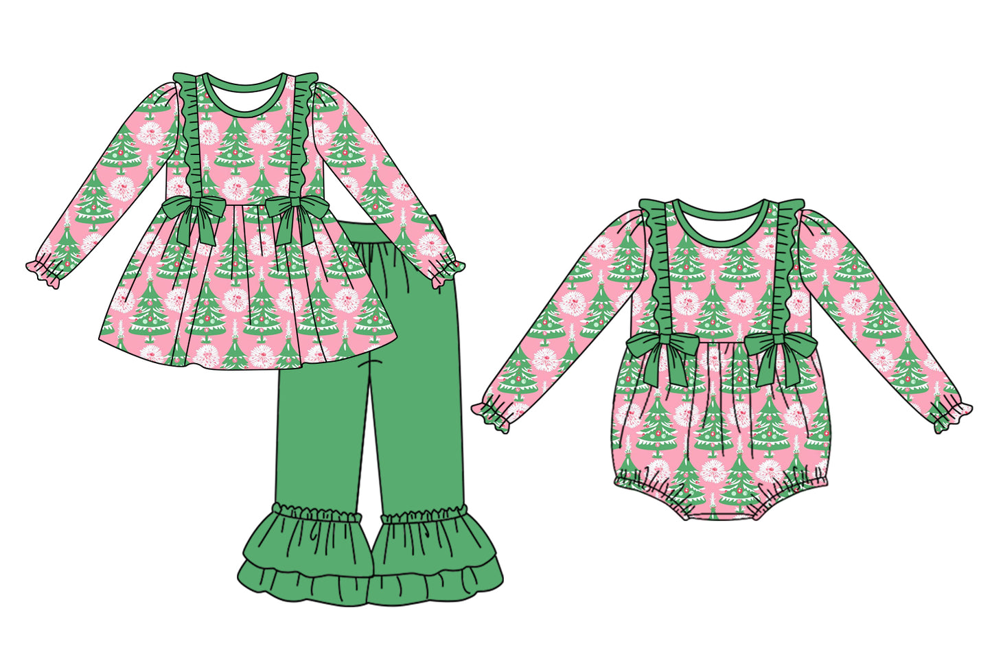 25.5.20 custom each style moq 5eta 4-6week Sibling Sisters Christmas baby girl long sleeve pants sets and rompers match family design