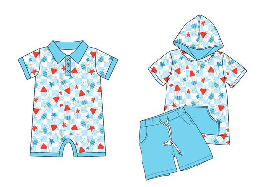 26.1.9 custom each style moq 5 eta 6-8week Sibling Sister baby boy short sleeve shorts sets and romper match design