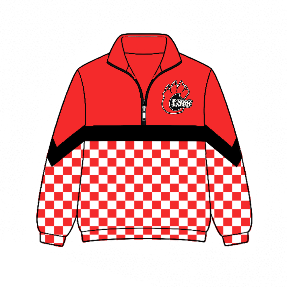 custom moq 5 mix size MSD072707 Baby Kids Casual Checked Zip Pullover Long Sleeve Team Top