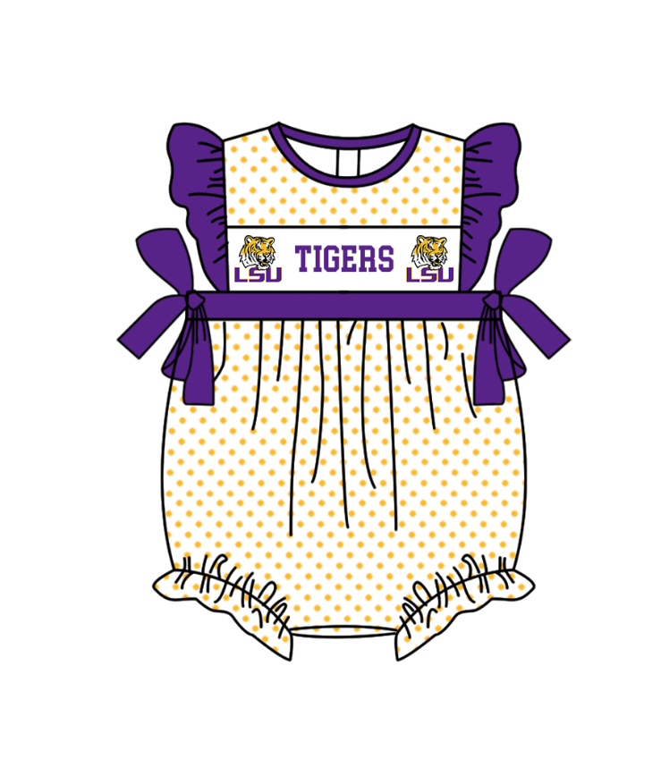 Custom moq 5 mix size milk silk summer teams Boys Purple Short Sleeve Top Striped Shorts Set With Matching Romper Girls Flutter Sleeve Polka Dot Dress Romper