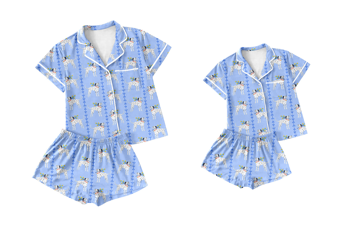 25.12.16 custom each style moq 5 eta 6-8week Sibling Sister puppy short sleeve shorts sets and adult set match design