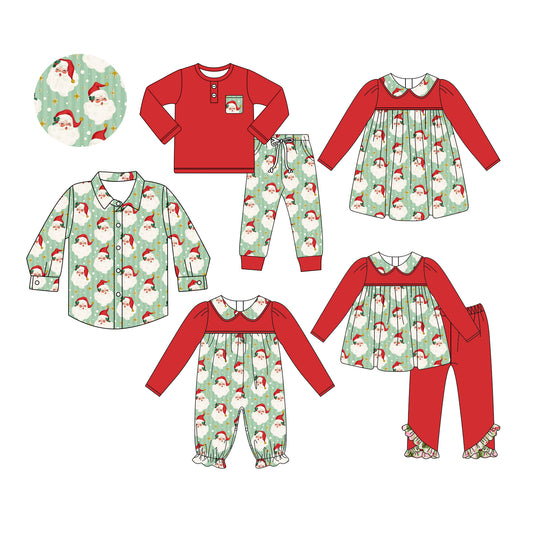25.5.28 custom each style moq 5eta 4-6week Sibling Sisters Christmas baby girl long sleeve pants sets 1 and sets 2 and romper and dress and top match family design