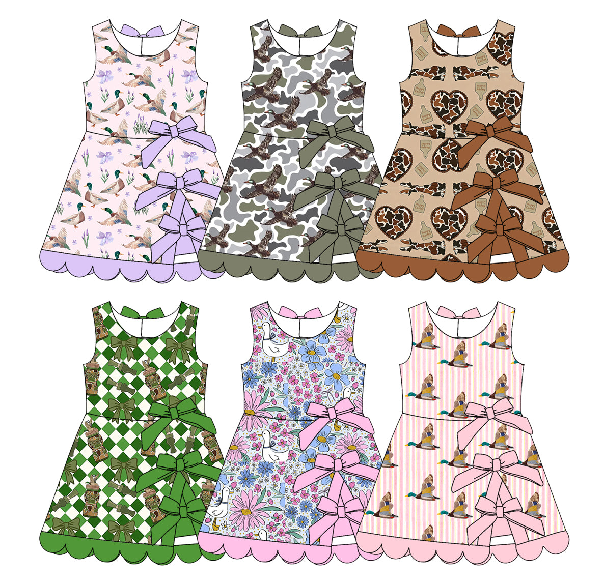 26.1.20 custom each style moq 5 eta 6-8week Sibling Sister duck baby short sleeve dresses 6 match design