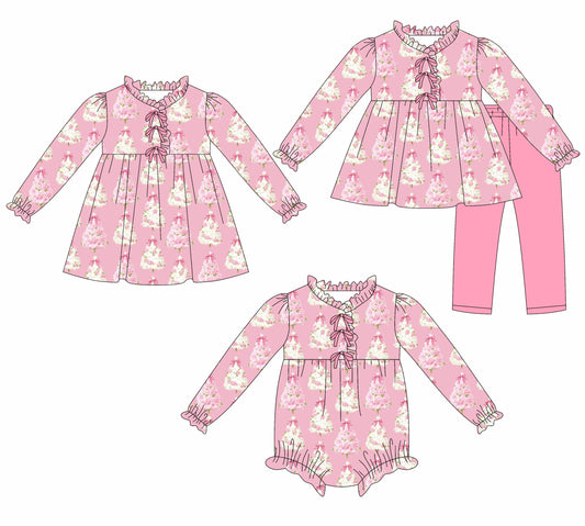 25.7.22 custom each style moq 5eta 4-6week Sibling Sisters Christmas baby girl long sleeve pants sets and dress and rompers match family design