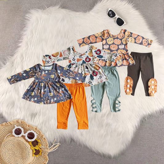 RTS NO MOQ Sibling baby girls boys clothes halloween long-sleeved trousers suits