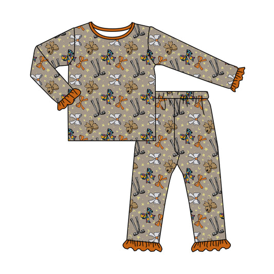 6.22 custom each style moq 5eta 4-6 week Sibling Sister bow baby girls outfits and romper match family design