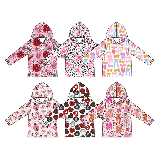 25.9.17 custom each style moq 8 eta 6-8week Sibling Sisters baby girl hooded long sleeve top 6 match family design