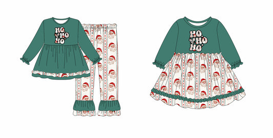 25.7.17 custom each style moq 5eta 4-6week Sibling Sisters HO Christmas baby girl long sleeve pants sets and dress match family design