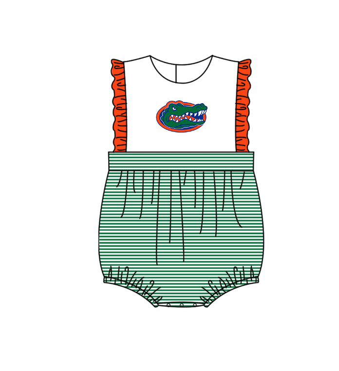 Custom moq 5 mix size milk silk summer teams Baby Boys And Girls Green Short-Sleeved Shirt And Shorts Set Matching Striped Rompers Outfit Set