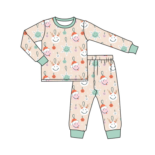 8.21 custom each style moq 5eta 4-6week Sibling Sister Christmas smiley baby boys sets and rompers match family design