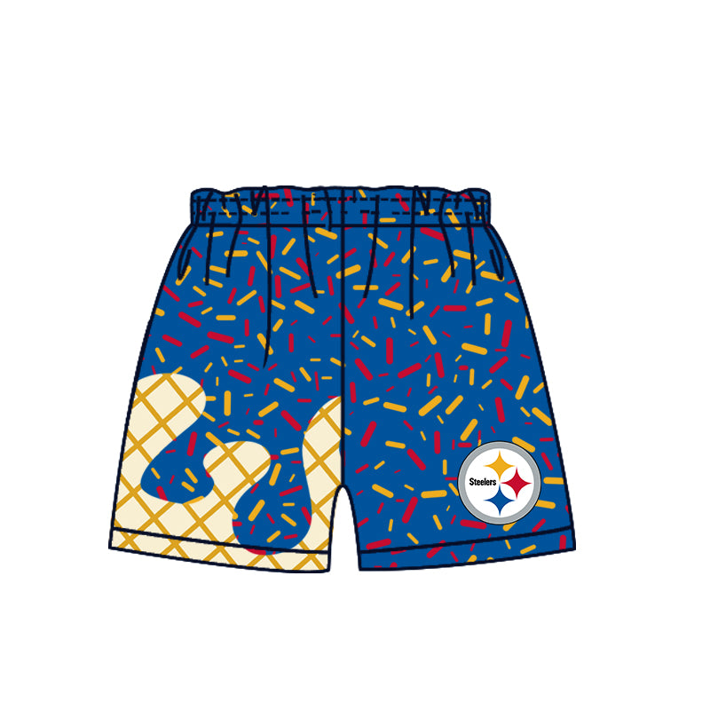 Custom summer teams baby girls clothes team blue hooded long sleeve tops and short sleeve top and dress and pants and shorts-25.6.18