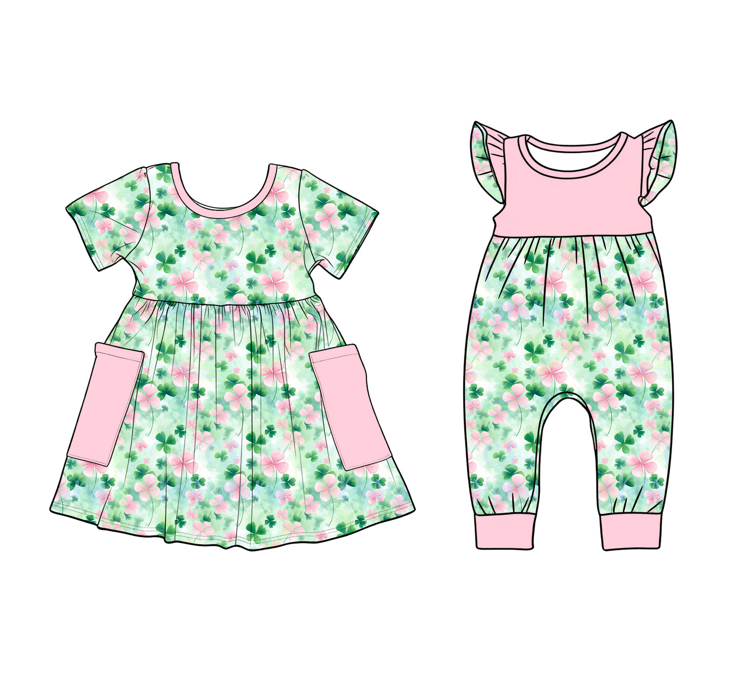 25.12.9 custom each style moq 5 eta 6-8week Sibling Sister baby short sleeve romper and dress match design