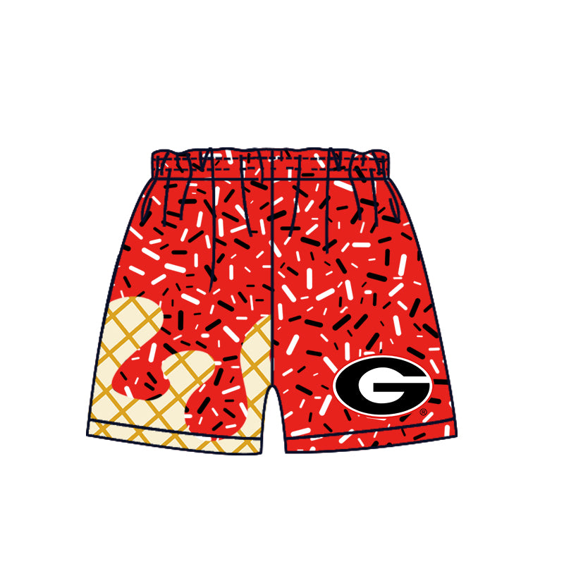 Custom summer teams baby girls clothes team red hooded long sleeve tops and short sleeve top and dress and pants and shorts-25.5.27