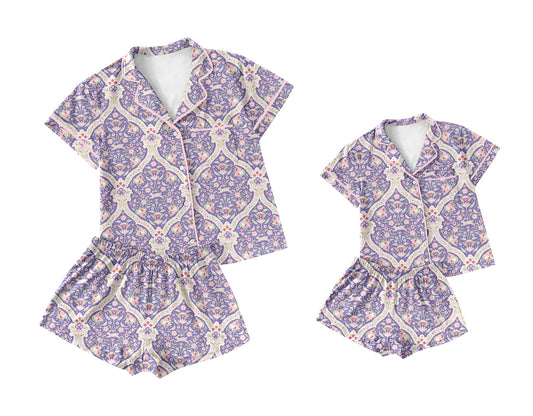 25.12.3 custom each style moq 5 eta 6-8week Sibling Sister short sleeve shorts sets and adult set match design