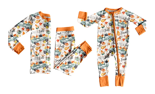 25.6.2 custom each style moq 5eta 4-6week Sibling Sisters fall pumpkin baby boy long sleeve pants sets and rompers match family design