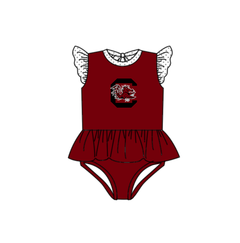 Custom moq 5 mix size milk silk summer teams baby girl boys clothes Red Two-Piece Swimsuit Set One Piece Swimsuits boy swim trunks