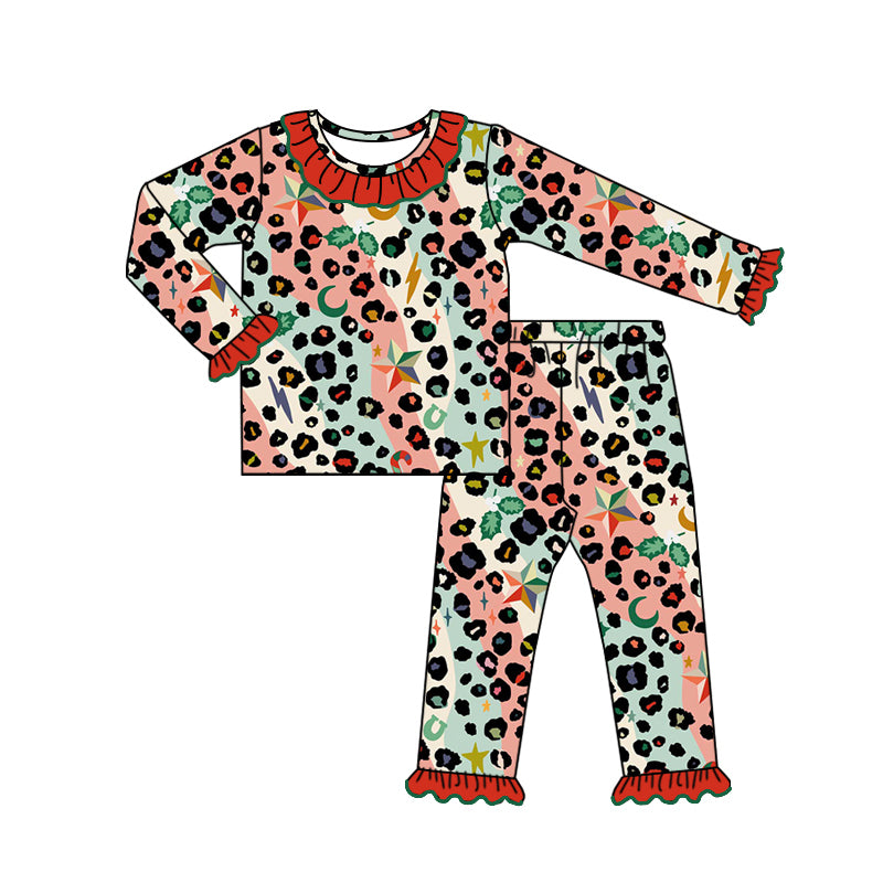 8.19 custom each style moq 5eta 4-6week Sibling Sister leopard baby girls sets and dress and rompers match family design