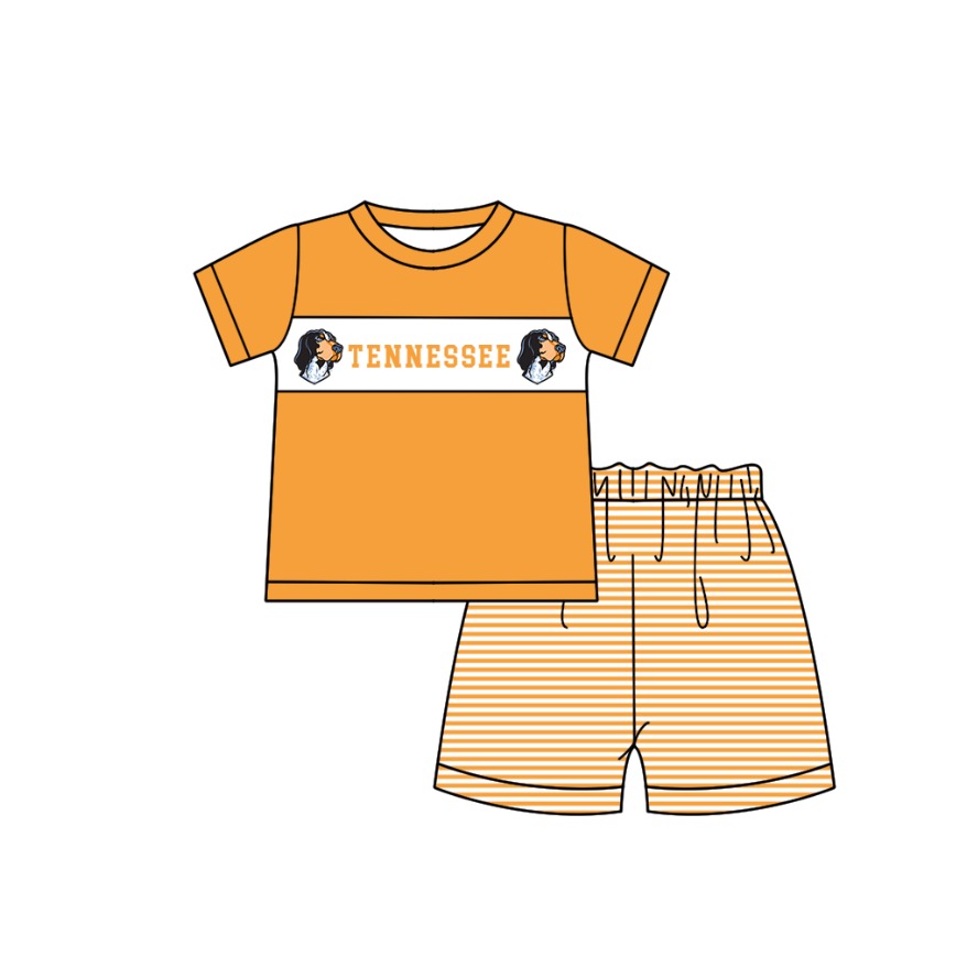 Custom moq 5 mix size milk silk summer teams baby girl boys clothes orange short sleeve shorts sets 2 and brief sets and dress and rompers 2 series