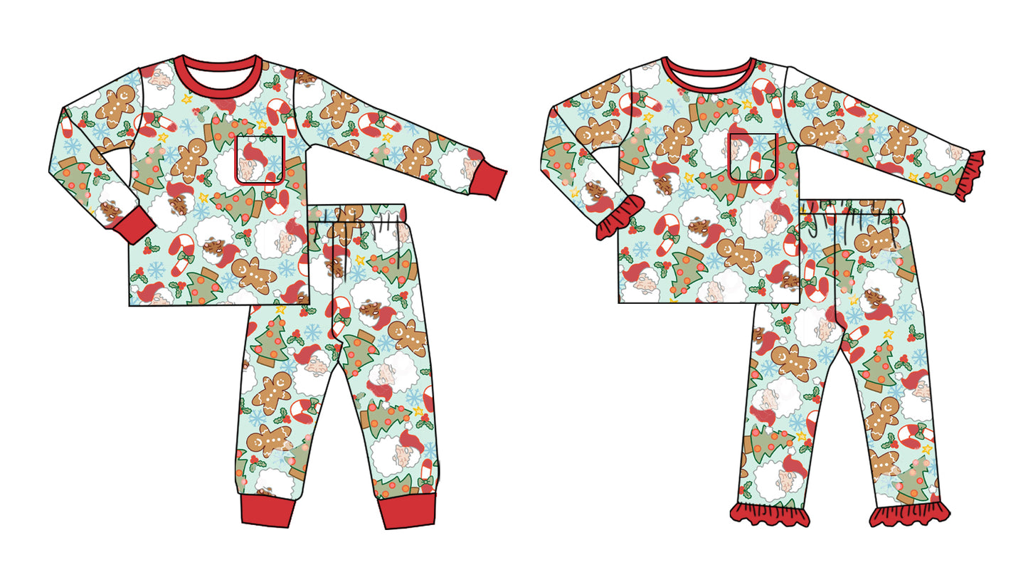 25.7.26 custom each style moq 5eta 4-6week Sibling Sisters Christmas baby boy long sleeve pants sets 1 and sets 2 match family design