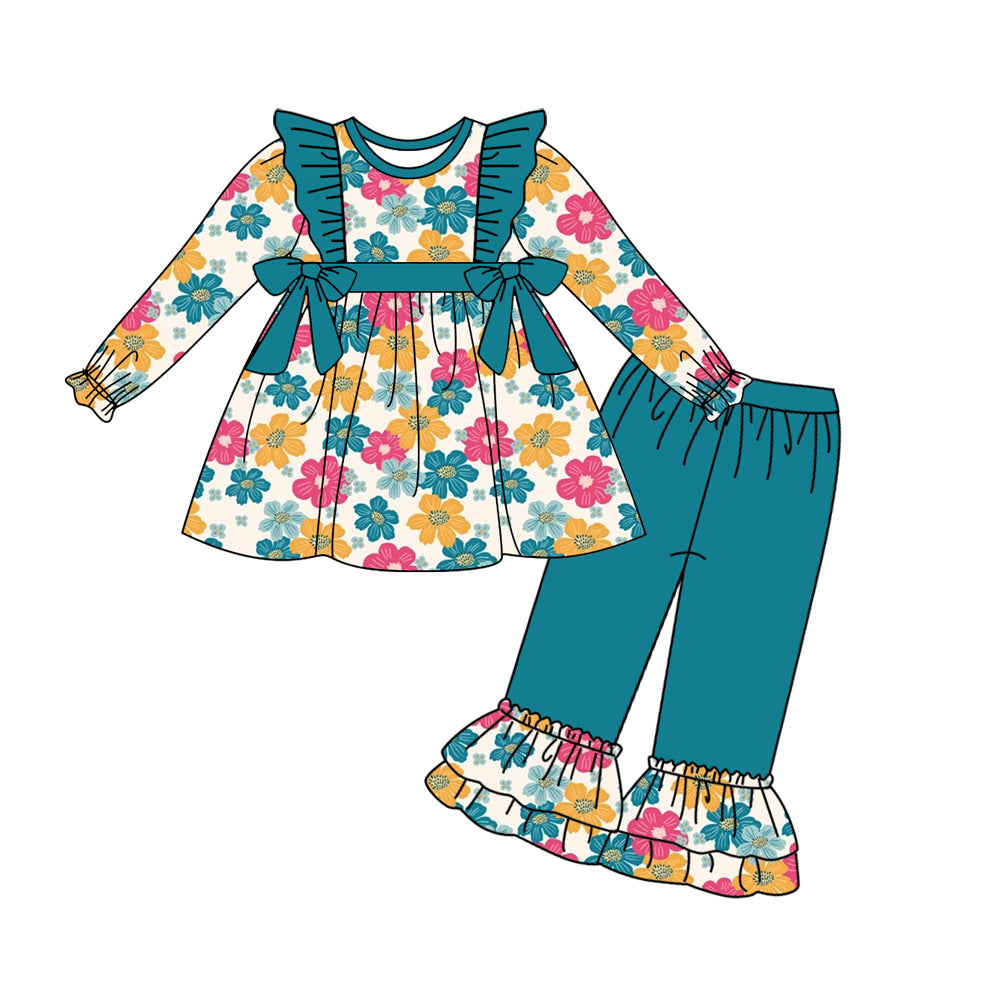 5.31 custom each style moq 5eta 4-6week Sibling Sister floral baby girls outfits and dress and baby romper match family design
