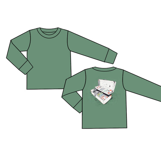 9.19 custom each style moq 5 eta 4-6week baby boys clothes green long sleeve top
