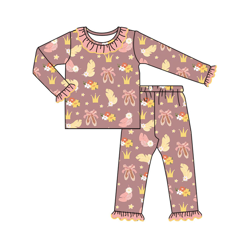 8.14 custom each style moq 5eta 4-6week Sibling Sister ballet shoes baby girl sets and dress and rompers match family design