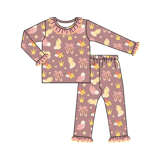 8.14 custom each style moq 5eta 4-6week Sibling Sister ballet shoes baby girl sets and dress and rompers match family design