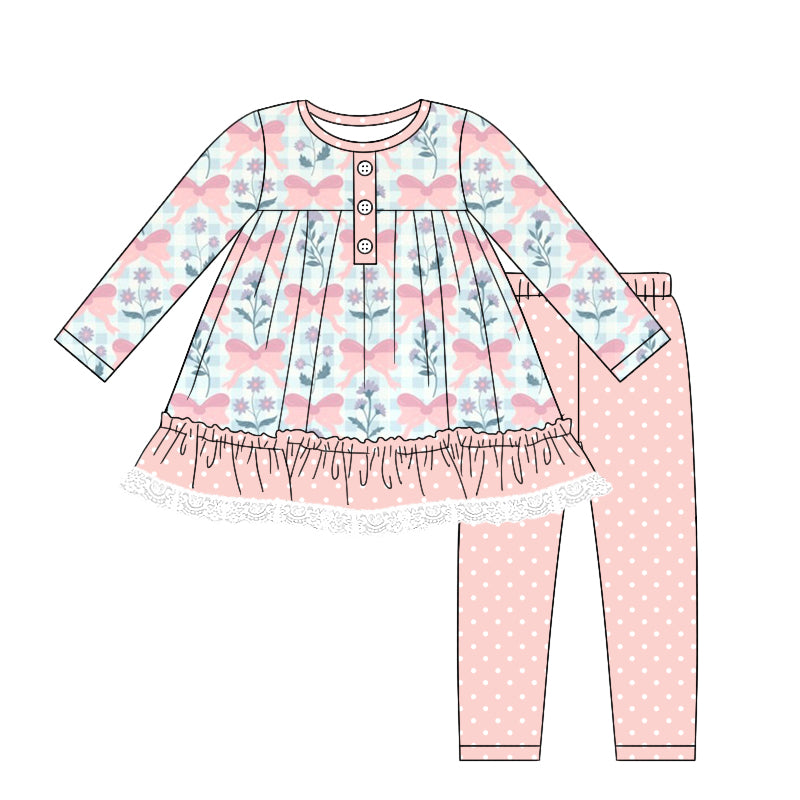 7.25 custom each style moq 5eta 4-6week Sibling Sister bow pink baby girls sets and dress and rompers match family design