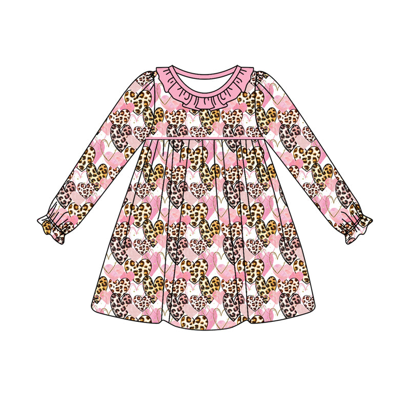 10.2 custom each style moq 5eta 4-6week Sibling Sister love leopard baby girl sets and dress and rompers match family design
