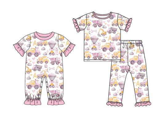 25.10.3 custom each style moq 8 eta 6-8week Sibling Sisters love baby girl clothes short sleeve pants sets and romper match family design
