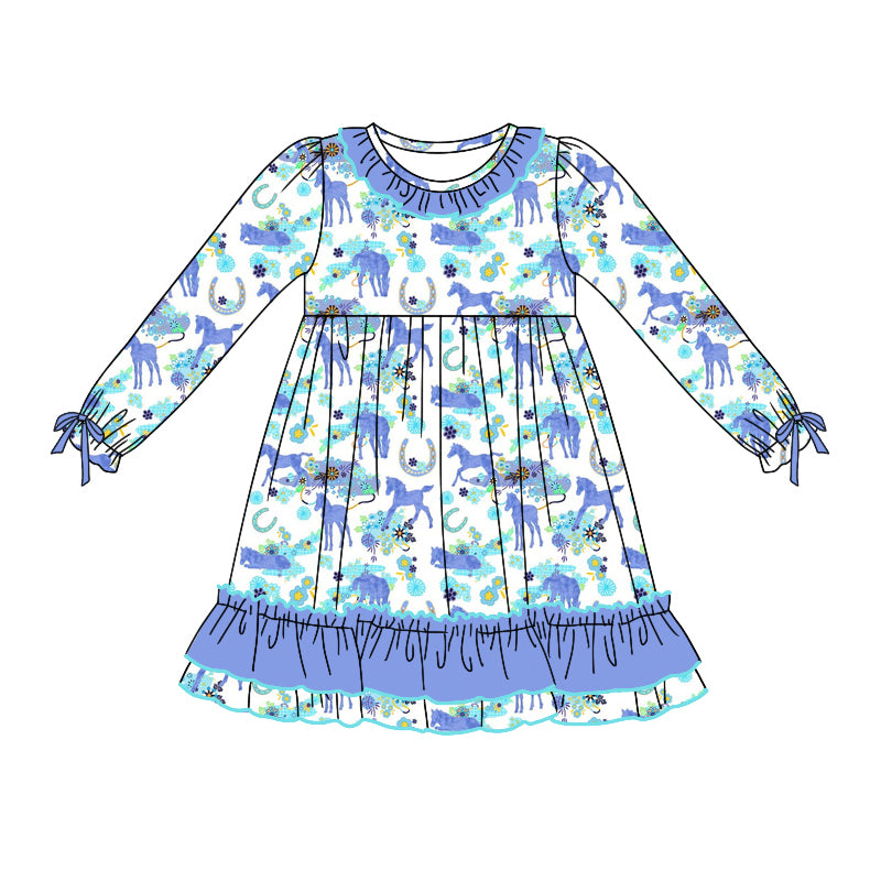 8.29 custom each style moq 5eta 4-6week Sibling Sister blue baby girl sets and dress and rompers match family design