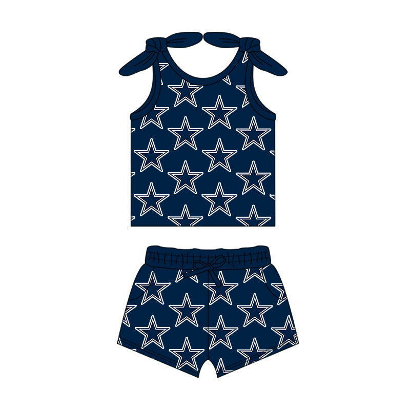 Custom moq 5 mix size milk silk summer teams baby girls clothes team blue sleeveless shorts sets and skirts sets and dress and jumpsuit-25.7.15