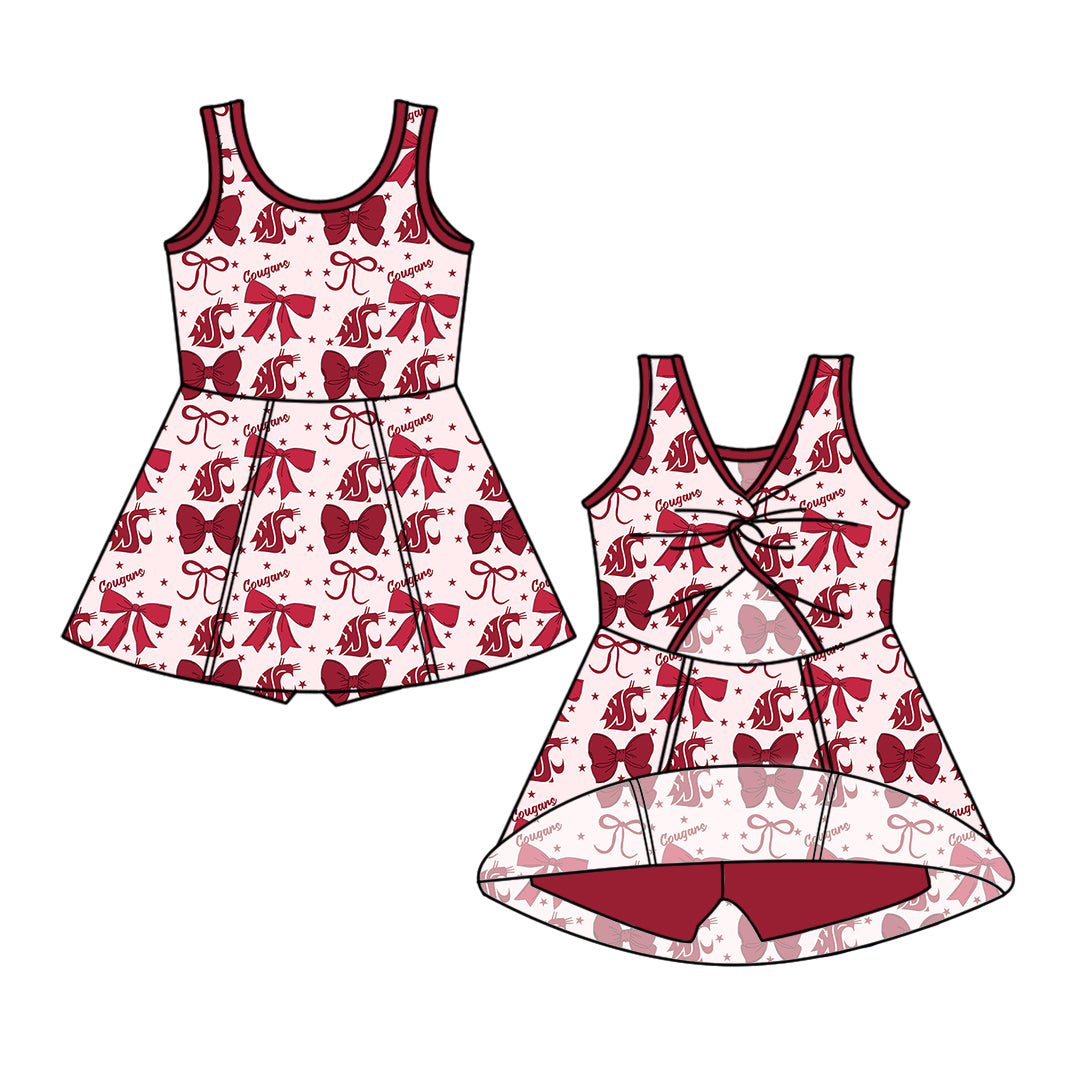 Custom moq 5 mix size milk silk summer teams baby girls clothes team bow red sleeveless skirts sets and dress 1 and dress 2 and dress 3-25.6.25
