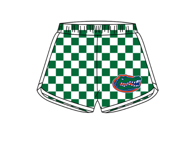 Custom moq 5 mix size milk silk summer teams Boy's Green Short-Sleeved Shirt And Plaid Shorts Set Girl's Two Short-Sleeved Outfits with Matching Swimsuits Adult Shorts