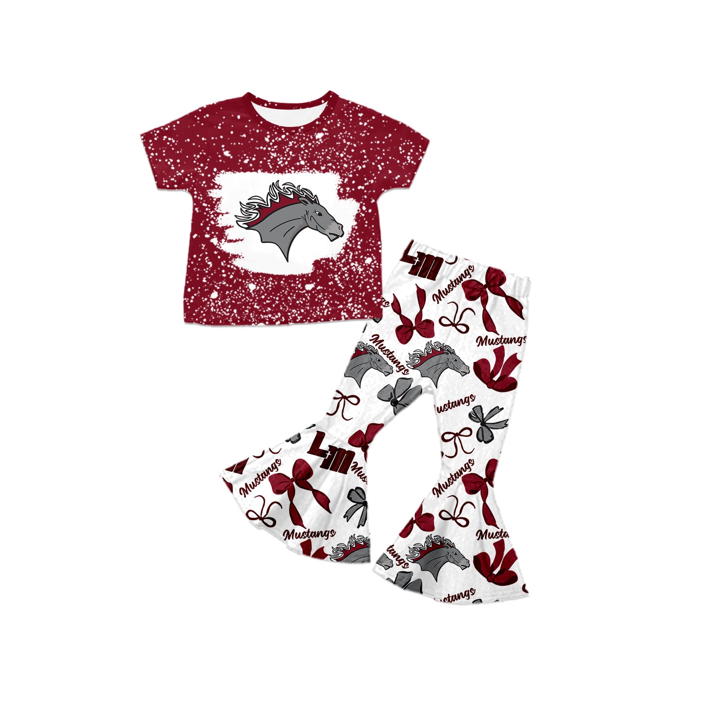 Custom moq 5 mix size milk silk summer teams baby girls clothes bow brick red short sleeve pants sets and hooded long sleeve pants sets-25.7.23