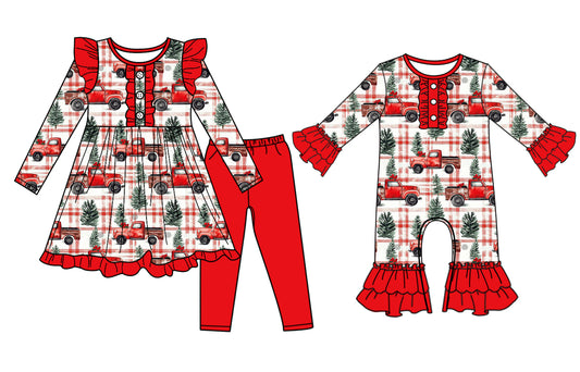 25.6.28 custom each style moq 5eta 4-6week Sibling Sisters Christmas baby girl long sleeve pants sets and rompers match family design