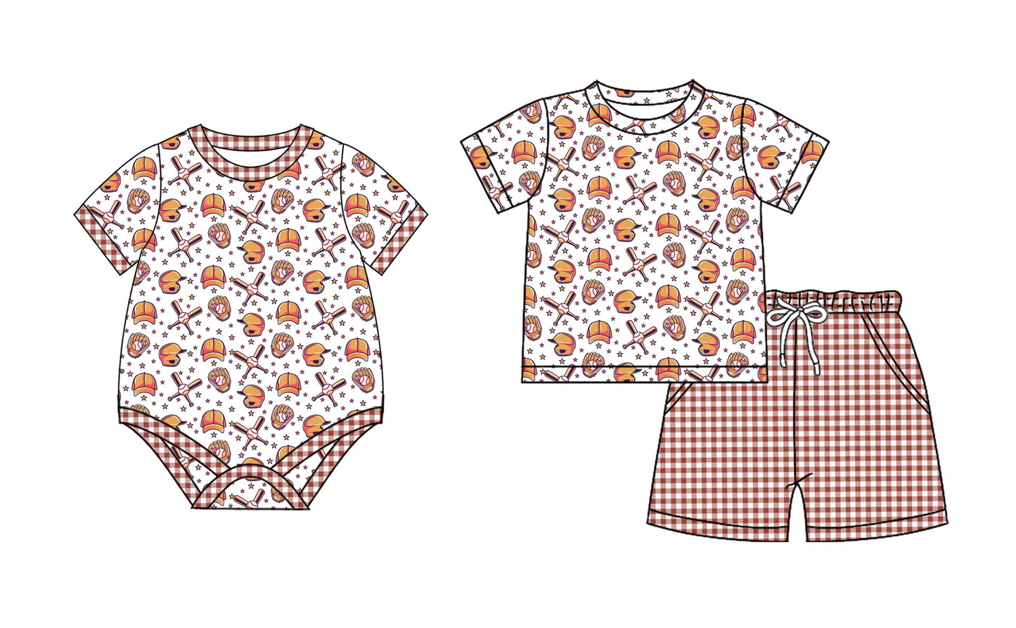 26.1.15 custom each style moq 5 eta 6-8week Sibling Sister baseball baby boy short sleeve shorts sets and romper match design