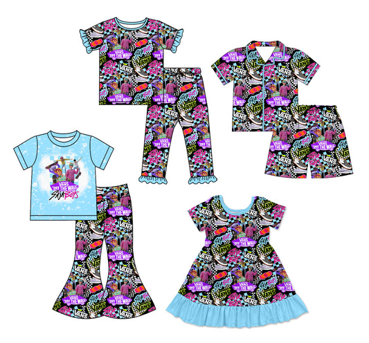 25.12.25 custom each style moq 5 eta 6-8week Sibling Sisters baby girl short sleeve pants sets 2 and shorts sets and dress match family design
