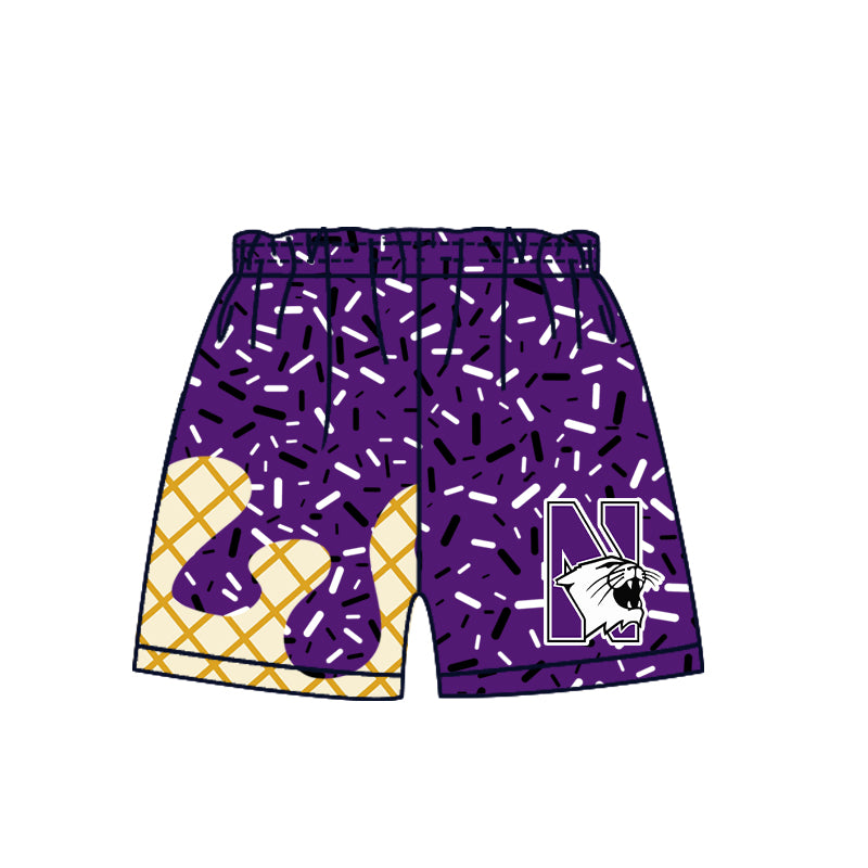 Custom summer teams baby girls clothes team purple hooded long sleeve tops and short sleeve top and dress and pants and shorts-25.5.30