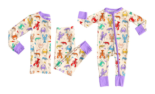 25.9.25 custom each style moq 8 eta 6-8week Sibling Sisters lobster baby girl clothes long sleeve pants sets and romper match family design