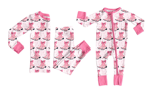 25.10.4 custom each style moq 8 eta 6-8week Sibling Sisters boot bow pink baby girl clothes long sleeve pants sets and romper match family design