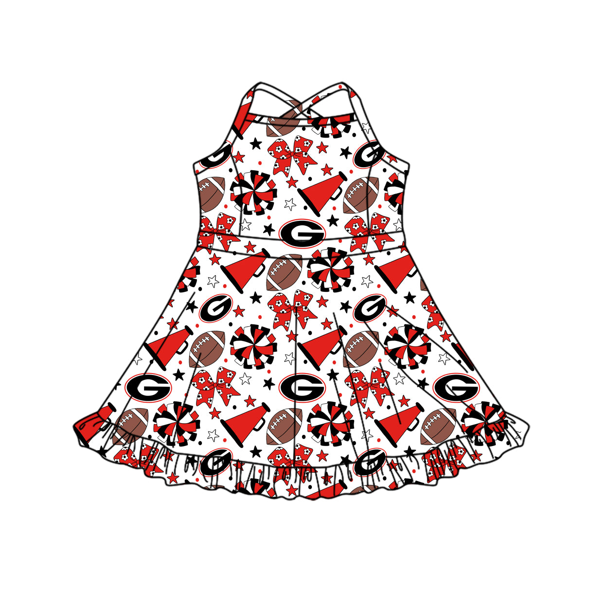 Custom moq 5 mix size milk silk summer teams Baby Girls Strap Stars Bows Yoga Ruffle Knee Length Dresses Activity Wear Cute Fashionable Kids Clothing