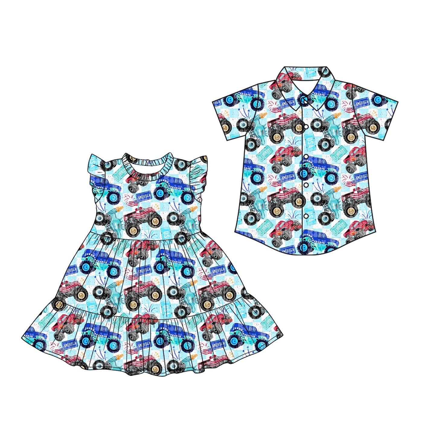 26.1.17 custom each style moq 5 eta 6-8week Sibling Sister baby button short sleeve top and dress match design