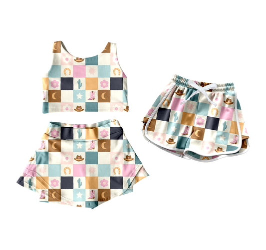 4.9 custom each style moq 5eta 4-6week Sibling Sister hat boot baby girls clothes Short sleeve yoga dress and shorts match family design