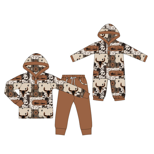 25.8.20 custom each style moq 5eta 4-6week Sibling Sisters cow head baby boy long sleeve pants sets and romper match family design
