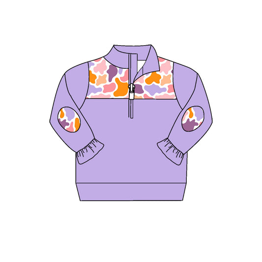 7.11 custom each style moq 5 eta 4-6week baby girls clothes camouflage colorful long sleeve top