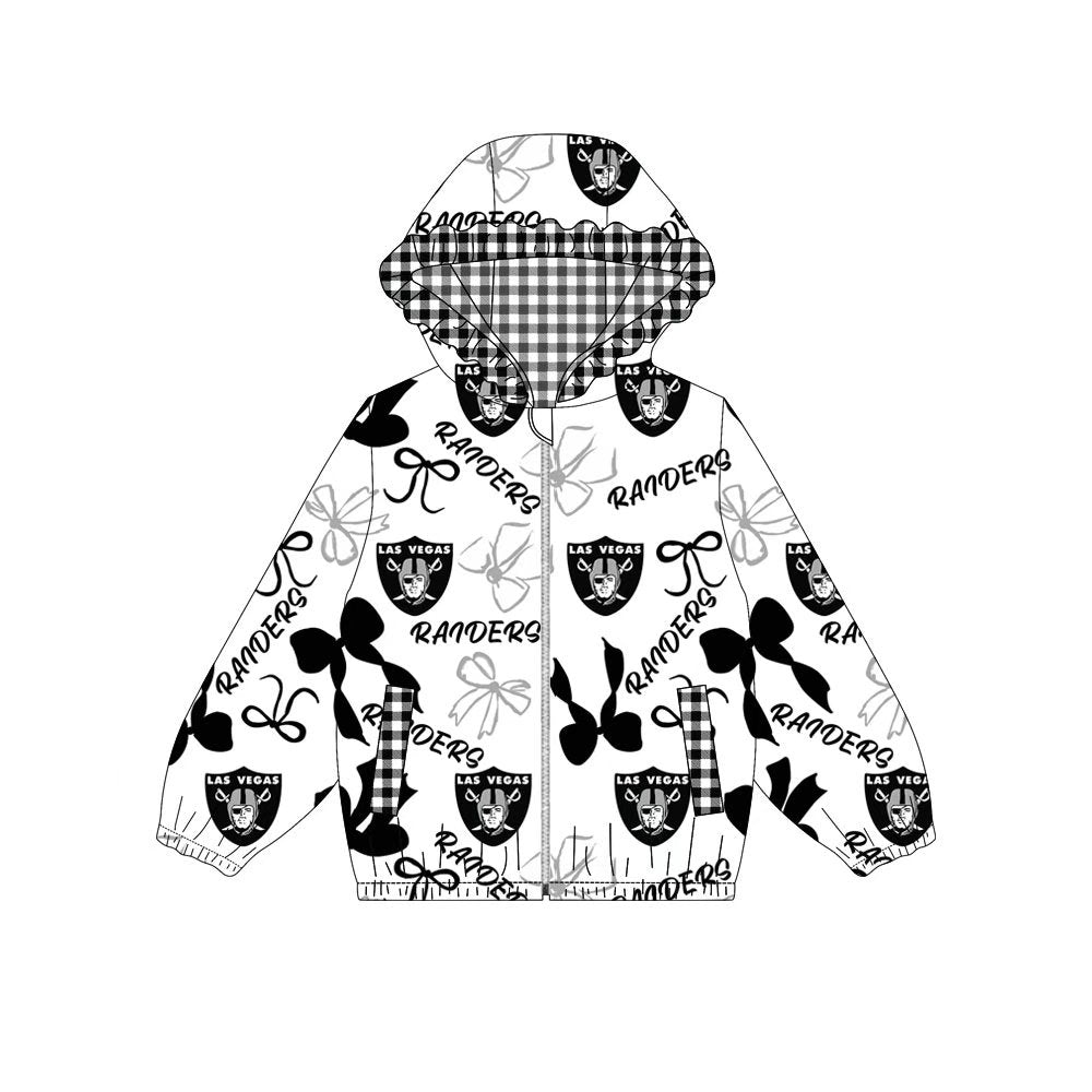 Custom moq 8 mix size milk silk summer team baby girls clothes bow black hooded long sleeve top-25.9.27