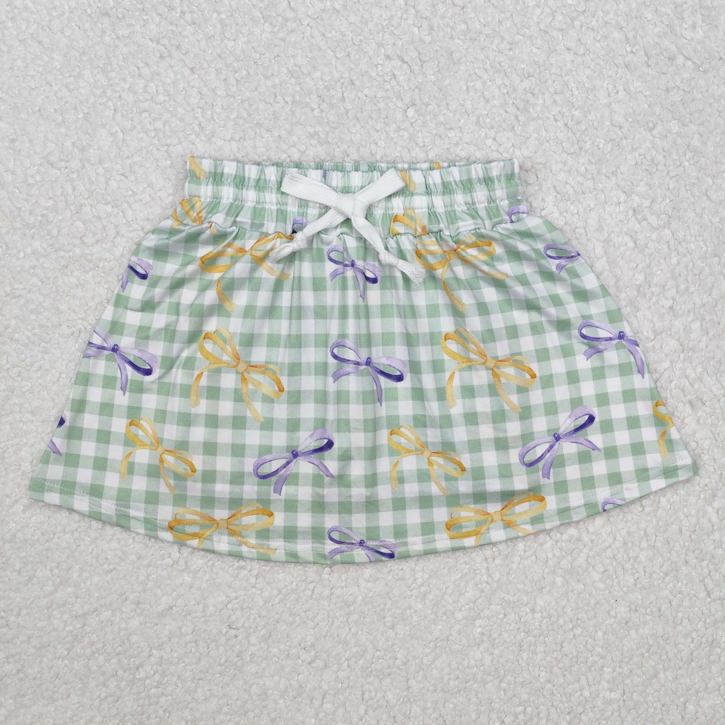 RTS NO MOQ Carnival yellow green purple color matching striped culottes skirt and shorts