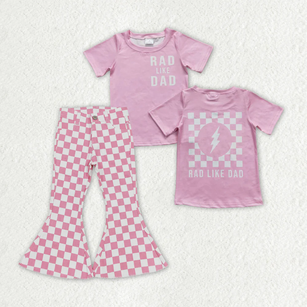 RTS NO MOQ Sibling Baby boy girl clothes short Sleeve jeans pants Suits