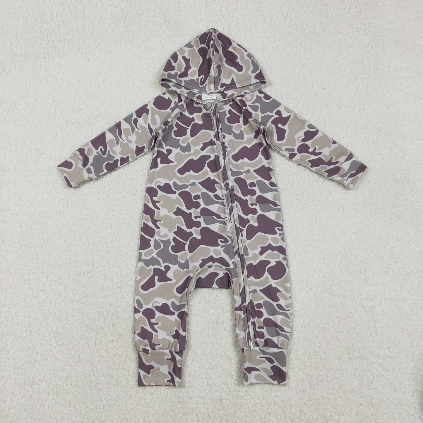 RTS NO MOQ（In Stock ) LR2811 Camouflage Hooded Zipper Long-Sleeve Jumpsuit